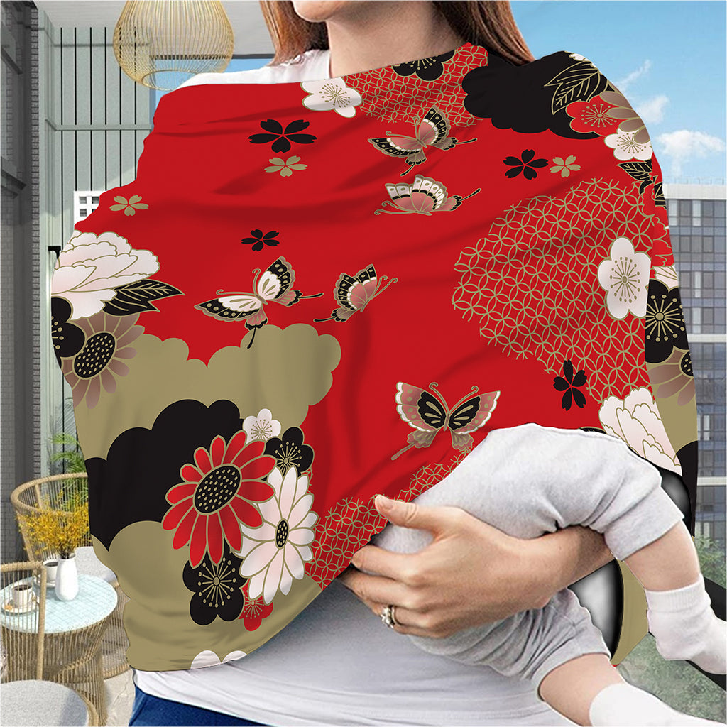 Japanese Flower Print Baby Seat Cover