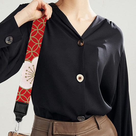 Japanese Flower Print Bag Strap