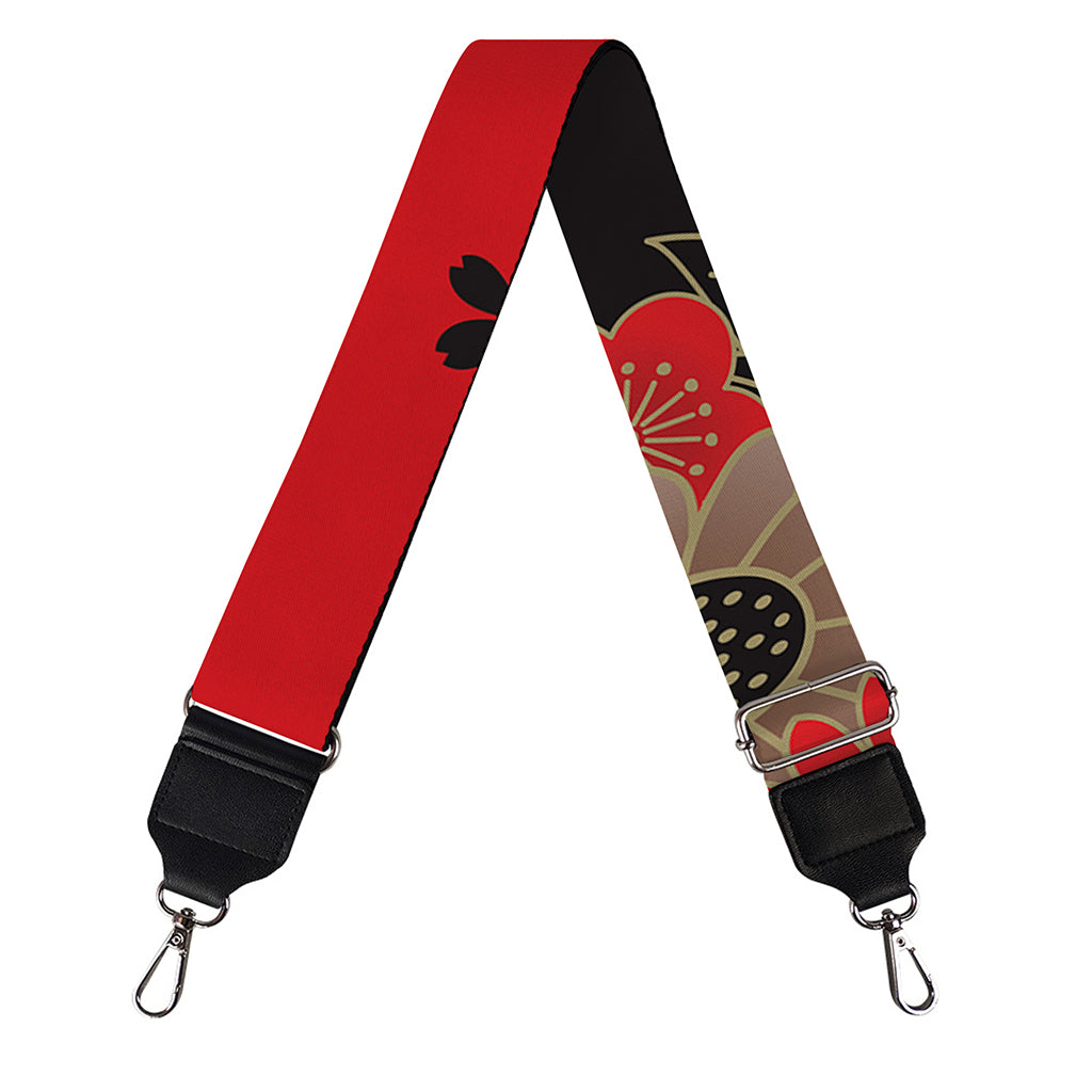 Japanese Flower Print Bag Strap