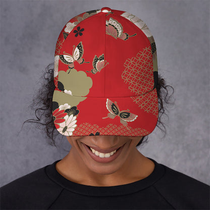 Japanese Flower Print Baseball Cap