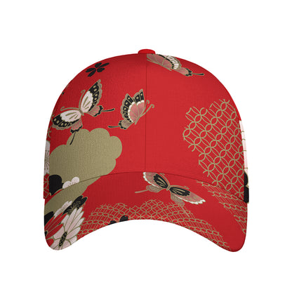 Japanese Flower Print Baseball Cap