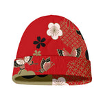 Japanese Flower Print Beanie