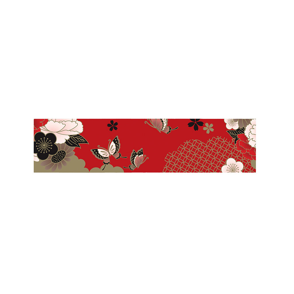 Japanese Flower Print Bed Runner