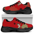 Japanese Flower Print Black Chunky Shoes