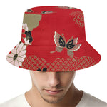 Japanese Flower Print Bucket Hat