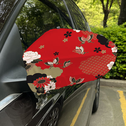 Japanese Flower Print Car Side Mirror Covers