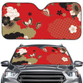 Japanese Flower Print Car Windshield Sun Shade
