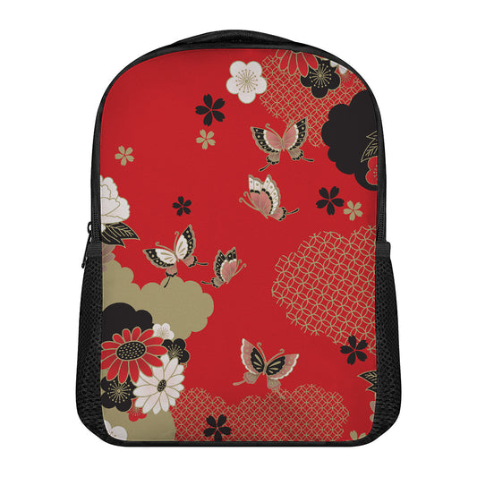 Japanese Flower Print Casual Backpack