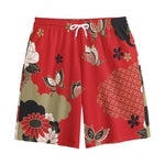 Japanese Flower Print Cotton Shorts