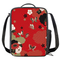 Japanese Flower Print Crossbody Lunch Bag