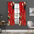 Japanese Flower Print Grommet Curtain Panels