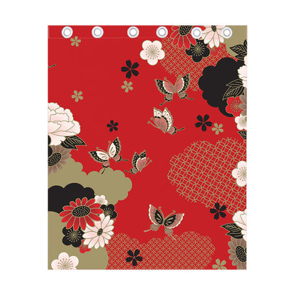 Japanese Flower Print Curtain