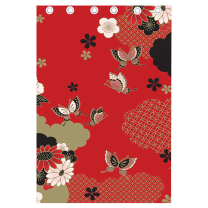 Japanese Flower Print Curtain