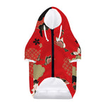Japanese Flower Print Dog Zip Up Hoodie
