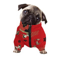 Japanese Flower Print Dog Zip Up Jacket