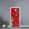 Japanese Flower Print Door Sticker