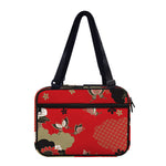 Japanese Flower Print Double Strap Bible Bag