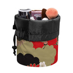 Japanese Flower Print Drawstring Makeup Bag