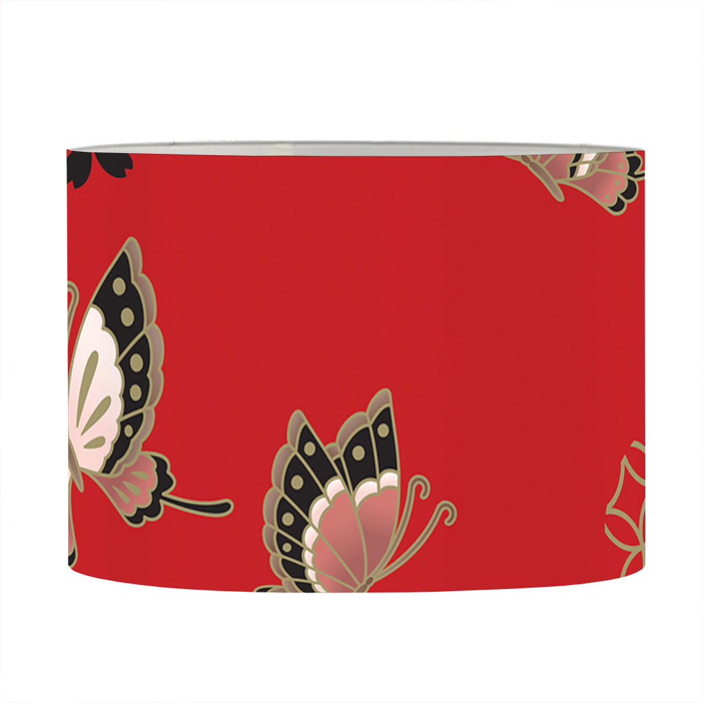 Japanese Flower Print Drum Lamp Shade