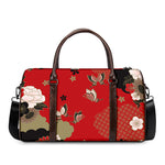 Japanese Flower Print Duffle Bag