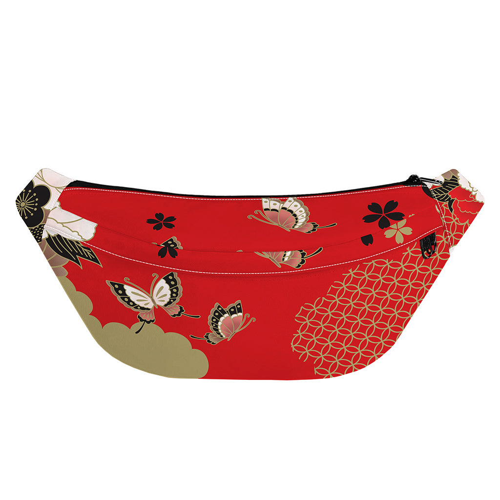 Japanese Flower Print Fanny Pack