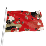 Japanese Flower Print Flag