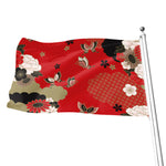 Japanese Flower Print Flag