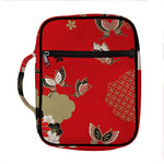 Japanese Flower Print Front Pocket Bible Bag