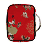 Japanese Flower Print Front Pocket Bible Bag