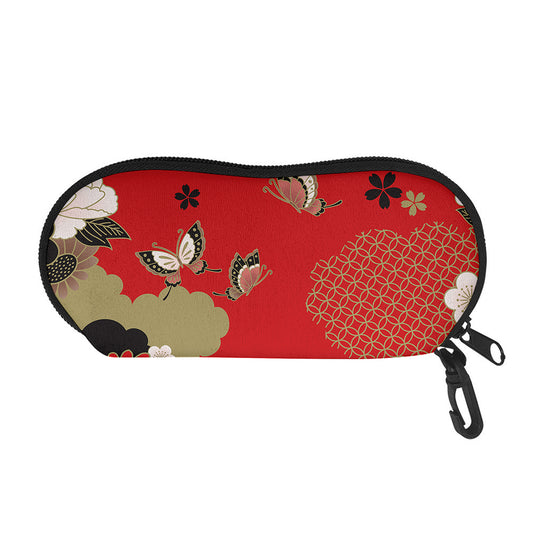 Japanese Flower Print Glasses Case