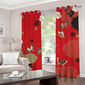 Japanese Flower Print Grommet Curtains