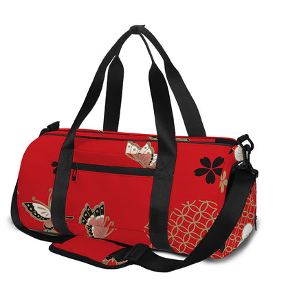 Japanese Flower Print Gym Bag