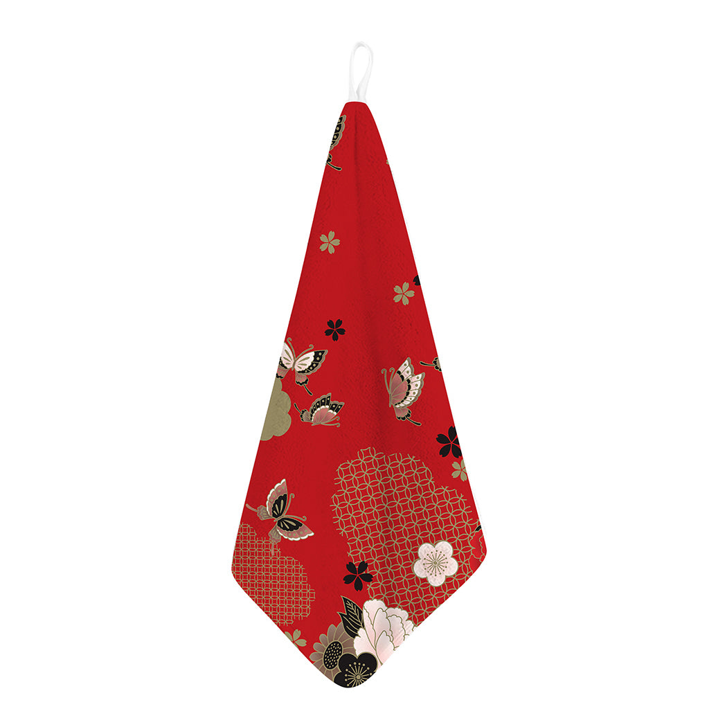 Japanese Flower Print Hand Towel