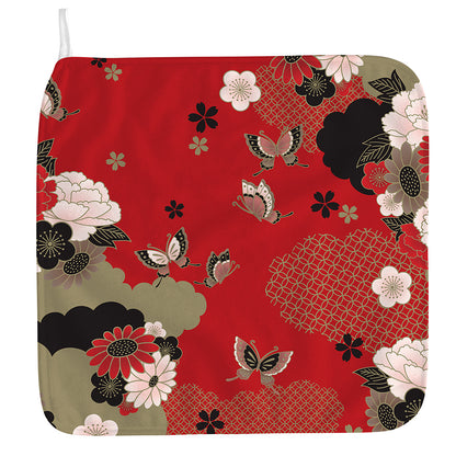 Japanese Flower Print Hand Towel