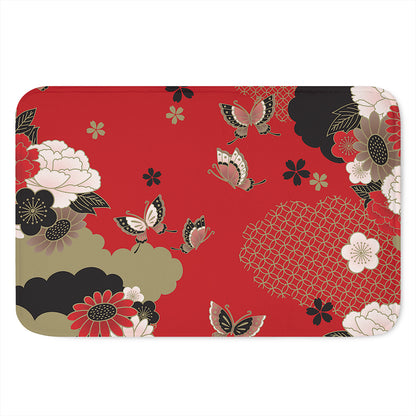 Japanese Flower Print Indoor Door Mat