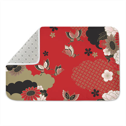 Japanese Flower Print Indoor Door Mat