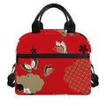 Japanese Flower Print Insulated Lunch Bag