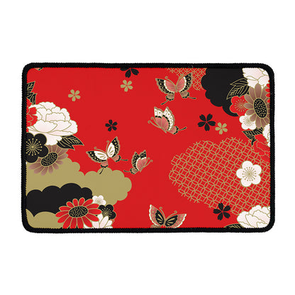 Japanese Flower Print Kitchen Mat