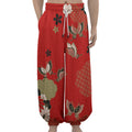 Japanese Flower Print Lantern Pants