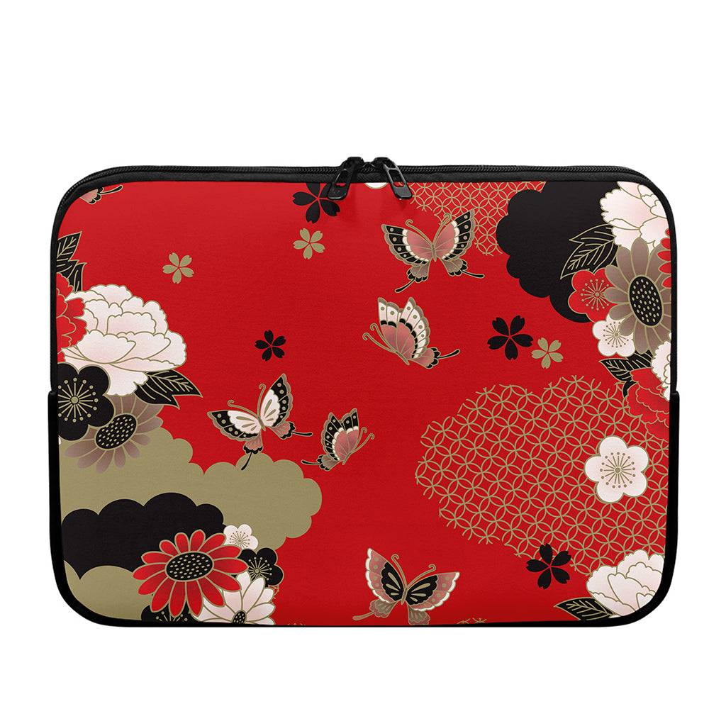 Japanese Flower Print Laptop Sleeve