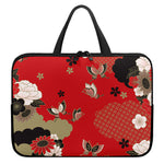 Japanese Flower Print Laptop Sleeve With Handle