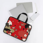 Japanese Flower Print Laptop Sleeve With Handle
