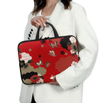 Japanese Flower Print Laptop Sleeve With Handle