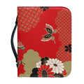 Japanese Flower Print Leather Bible Cover