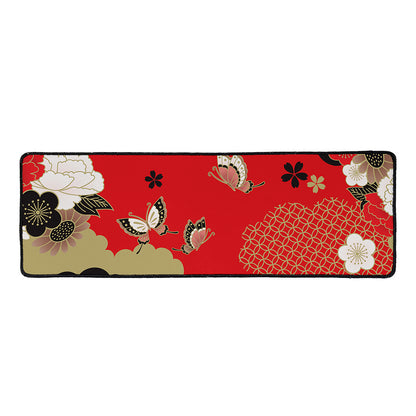 Japanese Flower Print Long Kitchen Mat