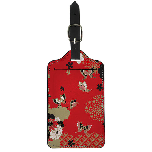 Japanese Flower Print Luggage Tag