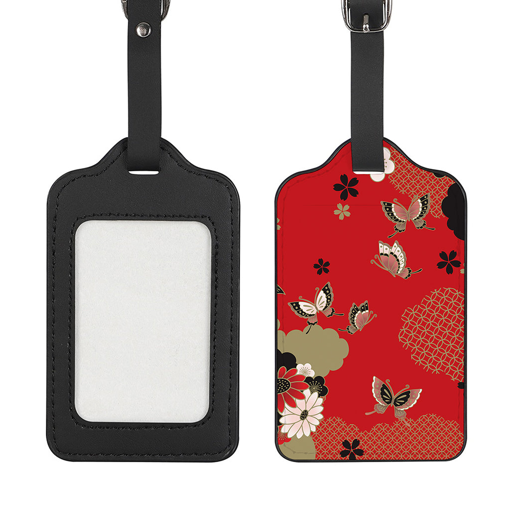 Japanese Flower Print Luggage Tag