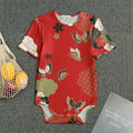 Japanese Flower Print Men's Bodysuit