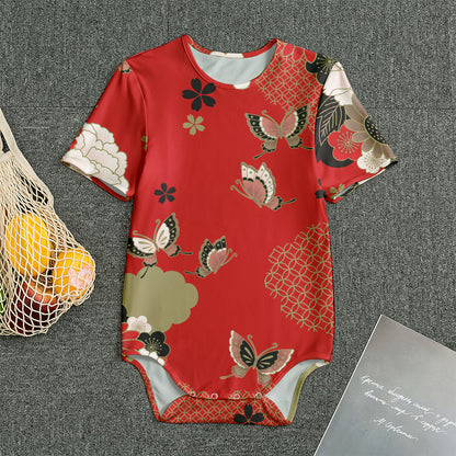 Japanese Flower Print Men's Bodysuit