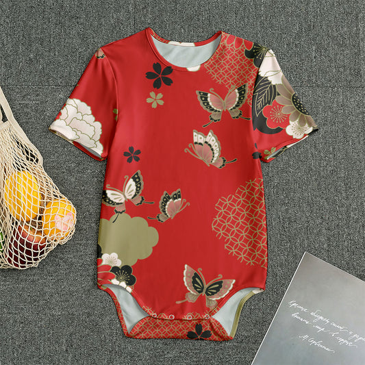 Japanese Flower Print Men's Bodysuit